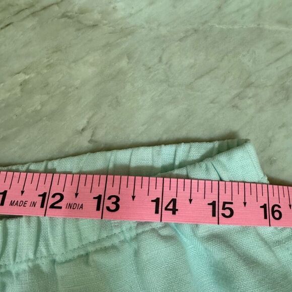 J. Jill linen blue wide leg cropped pants size LP - Picture 4 of 7